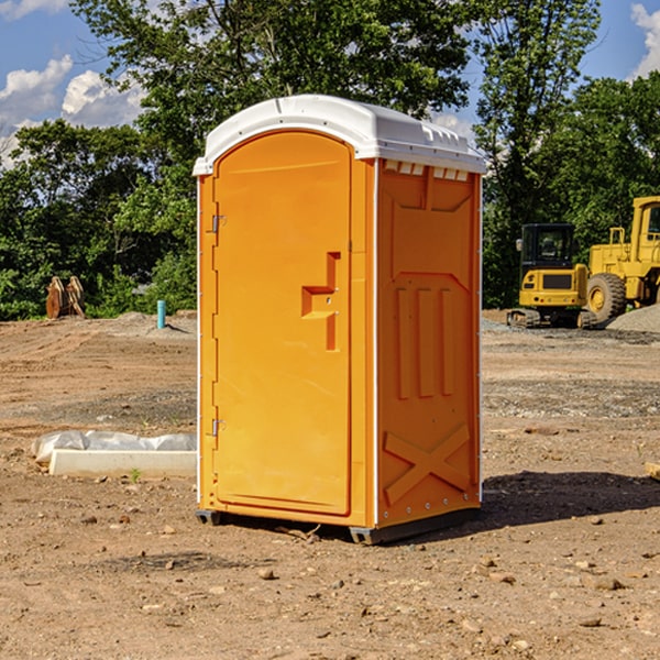 how often are the portable restrooms cleaned and serviced during a rental period in Hager City WI